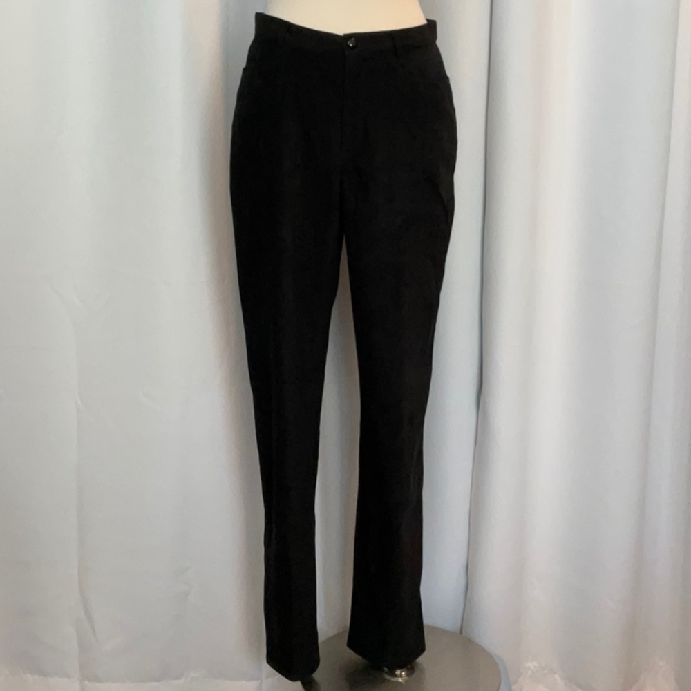 Vintage Cache TALL Suede Cloth Black Reptile Pants Women Size 10